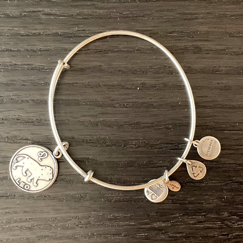 Alex and Ani Leo zodiac charm bracelet adjustable bangle